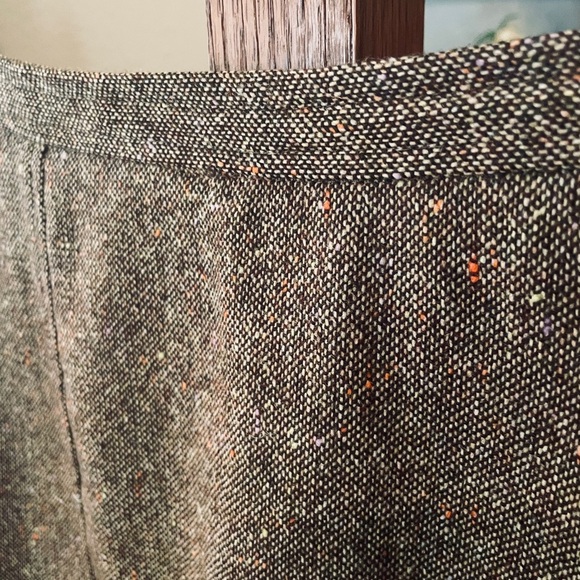 The Limited Stretch wool blend tweed pencil skirt lined pleated back SZ 8 brown - Picture 4 of 9